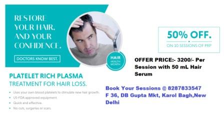 Exciting limited time offers on PRP hair loss treatment at Delhi clinic